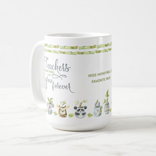 Mug Enseignants Graines Plantes qui poussent pour touj (Devant gauche)