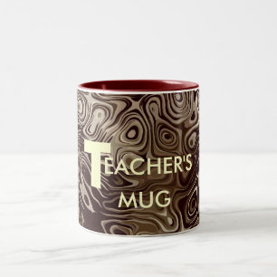 Mug Enseignants Motif Tourbillon Beige Et Marron