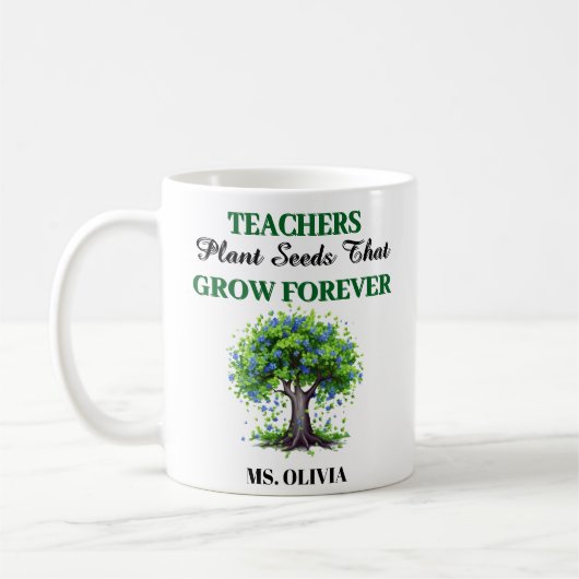 Mug Enseignants Plantes semences - Cadeau pour enseign (Gauche)