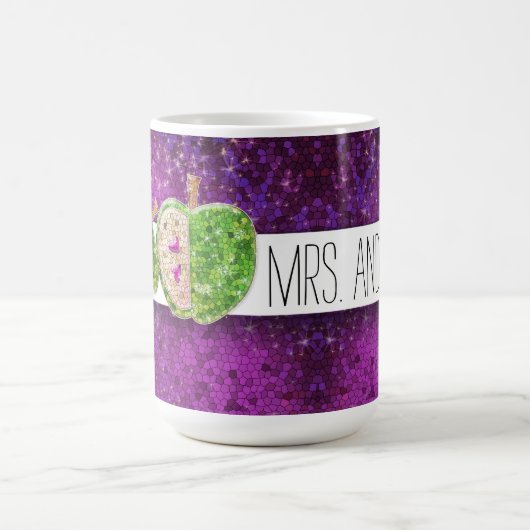 Mug Enseignants rose chaud Parties scintillant pourpre (Centre)