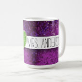 Mug Enseignants rose chaud Parties scintillant pourpre (Devant droit)