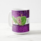 Mug Enseignants rose chaud Parties scintillant pourpre (Devant gauche)