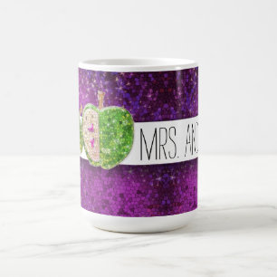 Mug Enseignants rose chaud Parties scintillant pourpre