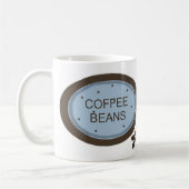 Mug Enseigne de grains de café en bleu et marron (Gauche)