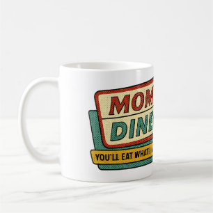 Mug Enseigne Rétro du Diner de Maman – Humour Halftone
