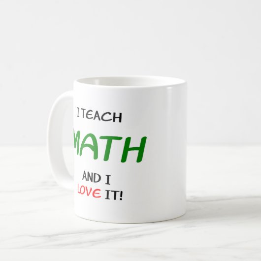 Mug enseignement des mathématiques et amour (Devant gauche)