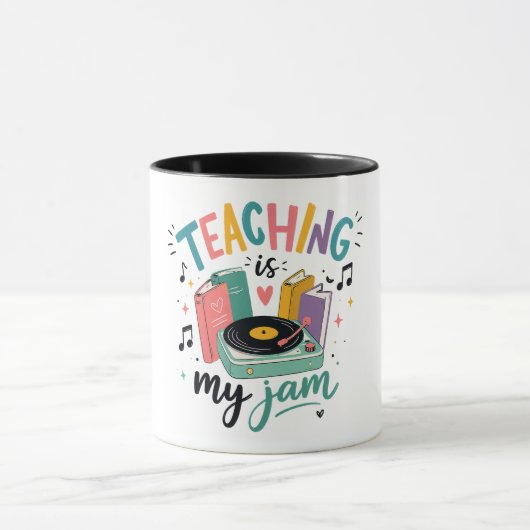 Mug Enseignement Rétro Est Mon Jam Disque Vinyle Ensei (Centre)