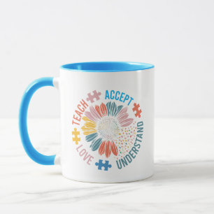 Mug "Enseigner Accepter Aimer Comprendre" Pièce de Puz