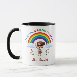 Mug Enseigner est une œuvre du cœur Enseignant Arc-en-