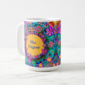 Mug Enseigner Inspirer Joli Nom de l'enseignant Floral (Devant gauche)
