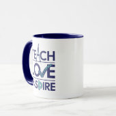 Mug Enseigner l'amour Inspiration de l'enseignant (Devant gauche)