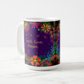 Mug Enseigner l'amour Inspirer Citation Nom Floral Vio (Devant gauche)