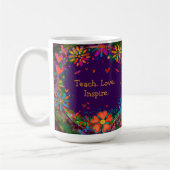 Mug Enseigner l'amour Inspirer Citation Nom Floral Vio (Gauche)