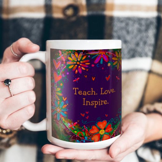 Mug Enseigner l'amour Inspirer Citation Nom Floral Vio