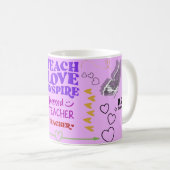 Mug enseigner l'amour inspirer enseignant béni (Devant droit)