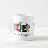 Mug Enseigner l'amour Inspirer les enseignants cadeau  (Devant gauche)