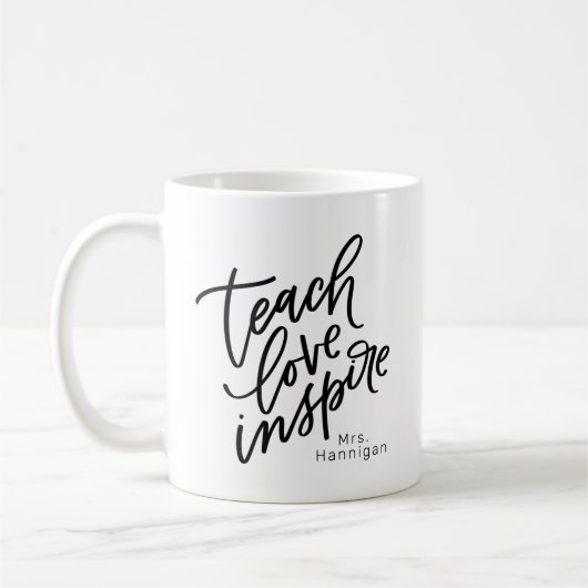 Mug Enseigner L'Amour Inspirer, Votre Nom (Gauche)