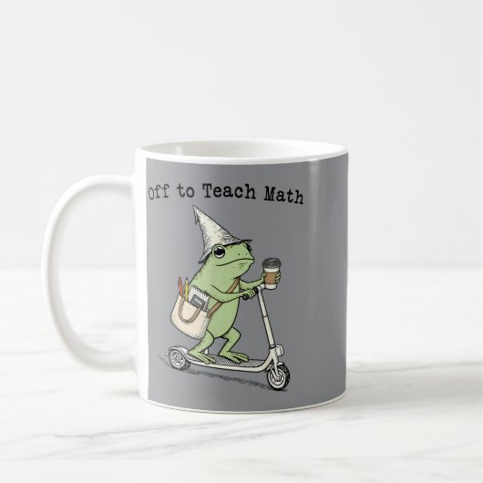 Mug Enseigner les maths au professeur grenouille drôle (Gauche)