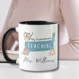 Mug Enseigner mon super pouvoir & Arc-en-ciel,Pomme ro