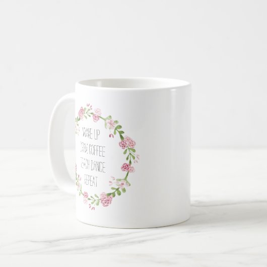 Mug Enseignez à danse la guirlande florale (Devant gauche)