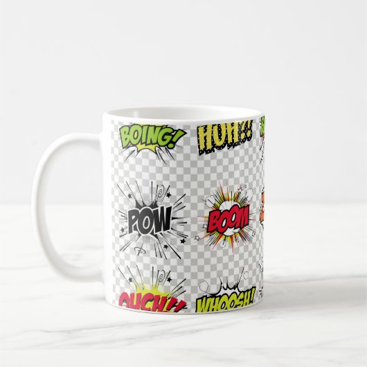 Mug Ensemble abstrait d'objets pop art sur un dossier  (Gauche)