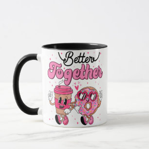 Mug Ensemble Café & Donut Design de la Saint-Valentin