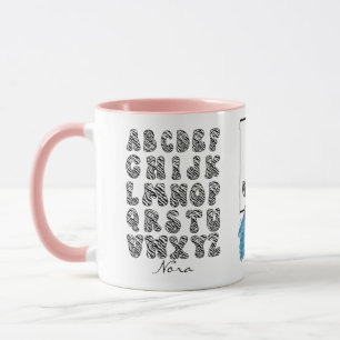 Mug Ensemble d'alphabet zèbre personnalisé