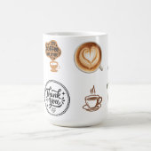 Mug Ensemble d'autocollants de café Merci Marron Vinta (Centre)