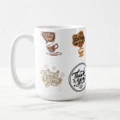 Mug Ensemble d'autocollants de café Merci Marron Vinta (Gauche)