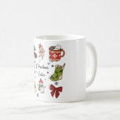 Mug Ensemble d'autocollants de vacances pour Noël (Devant droit)