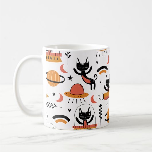 Mug Ensemble de chats mignons illustration design vint (Gauche)