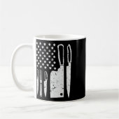 Mug Ensemble de couteaux de chef T-shirt Drapeau améri (Gauche)