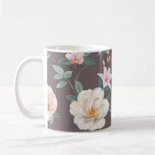Mug ensemble de haute qualité de fleurs d'aquarelles d