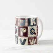 Mug Ensemble de lettres alphabétiques en style patchwo (Devant droit)
