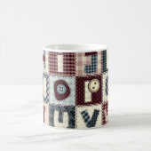 Mug Ensemble de lettres alphabétiques en style patchwo (Centre)