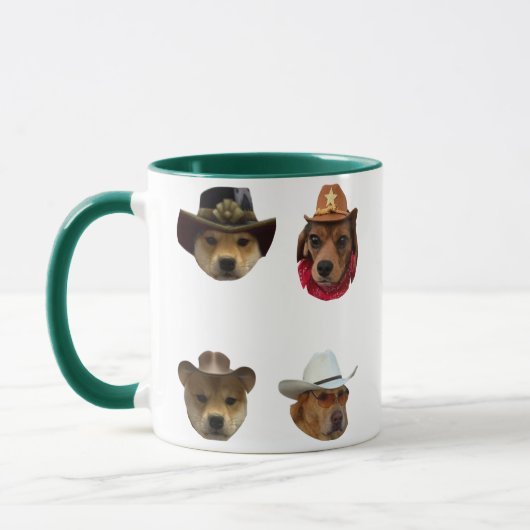 Mug Ensemble de mèmes drôles de chiens cowboy pour les (Gauche)