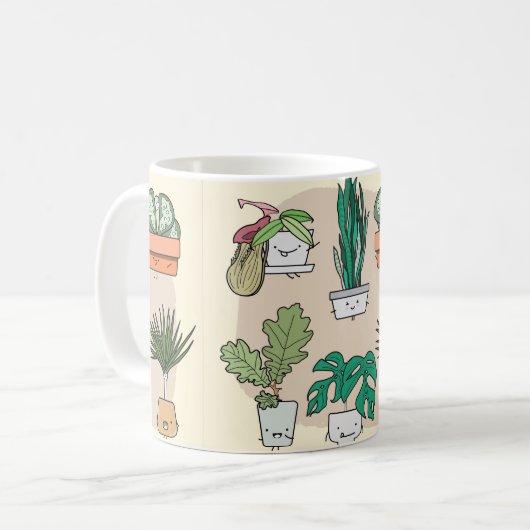 Mug Ensemble de plantes de maison mignons dans des pot (Devant gauche)