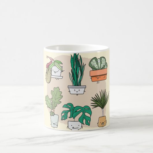 Mug Ensemble de plantes de maison mignons dans des pot (Centre)