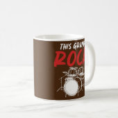 Mug Ensemble de tambours de musique rock de grand-père (Devant droit)