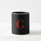 Mug Ensemble Monogramme Initiale G Tout Noir (Centre)