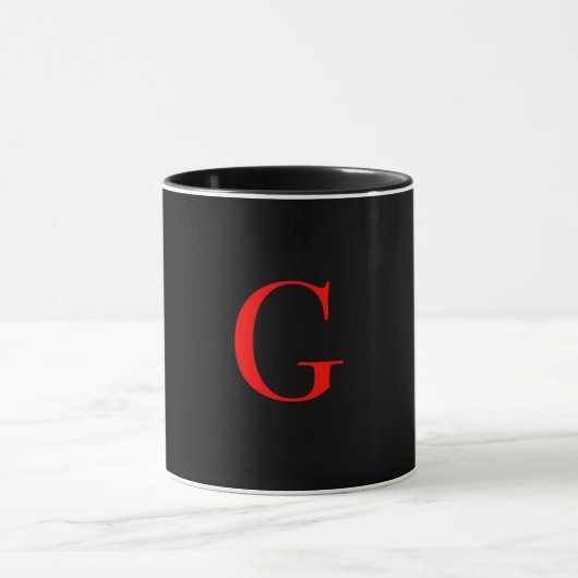 Mug Ensemble Monogramme Initiale G Tout Noir  (Centre)