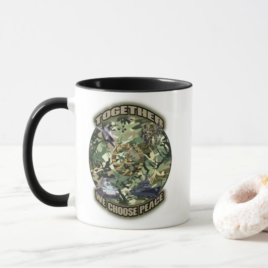 Mug Ensemble, nous choisissons la paix (Avec donut)