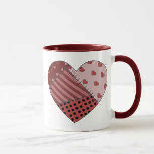 Mug Ensemble piqué coeur de patchwork