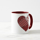 Mug Ensemble piqué coeur de patchwork (Devant droit)