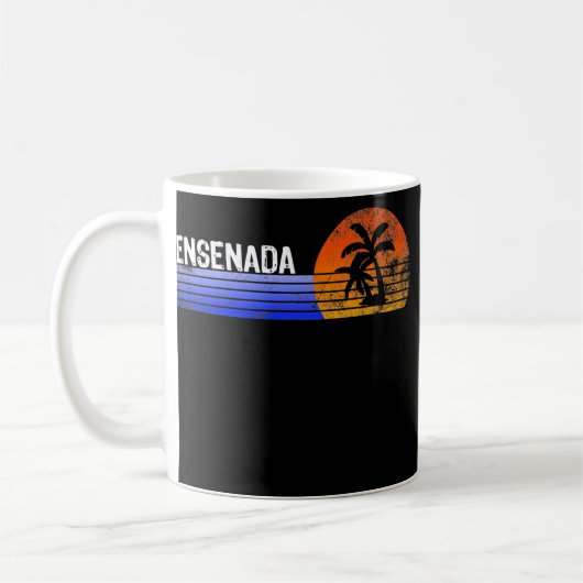 Mug Ensenada Souvenir Mexique Retro Sunset Trier été (Gauche)