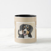Mug Entlebucher Mountain Dog Peinture - Art original (Centre)