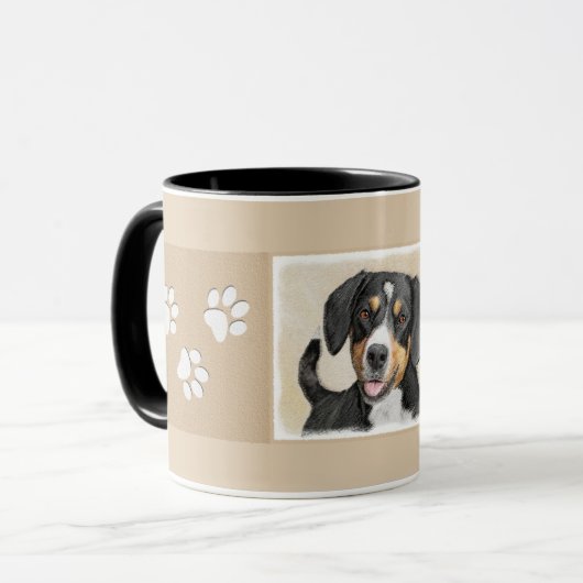 Mug Entlebucher Mountain Dog Peinture - Art original (Devant gauche)