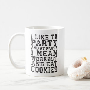 Mug Entraînement et manger des cookies (J'aime faire l