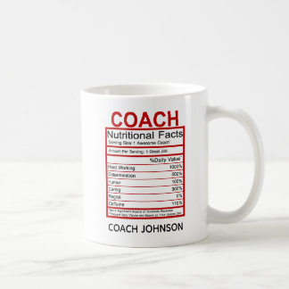 Mug Entraîneur amusant Étiquette nutritionnel