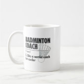 Mug Entraîneur de badminton Définition du nom Badminto (Gauche)